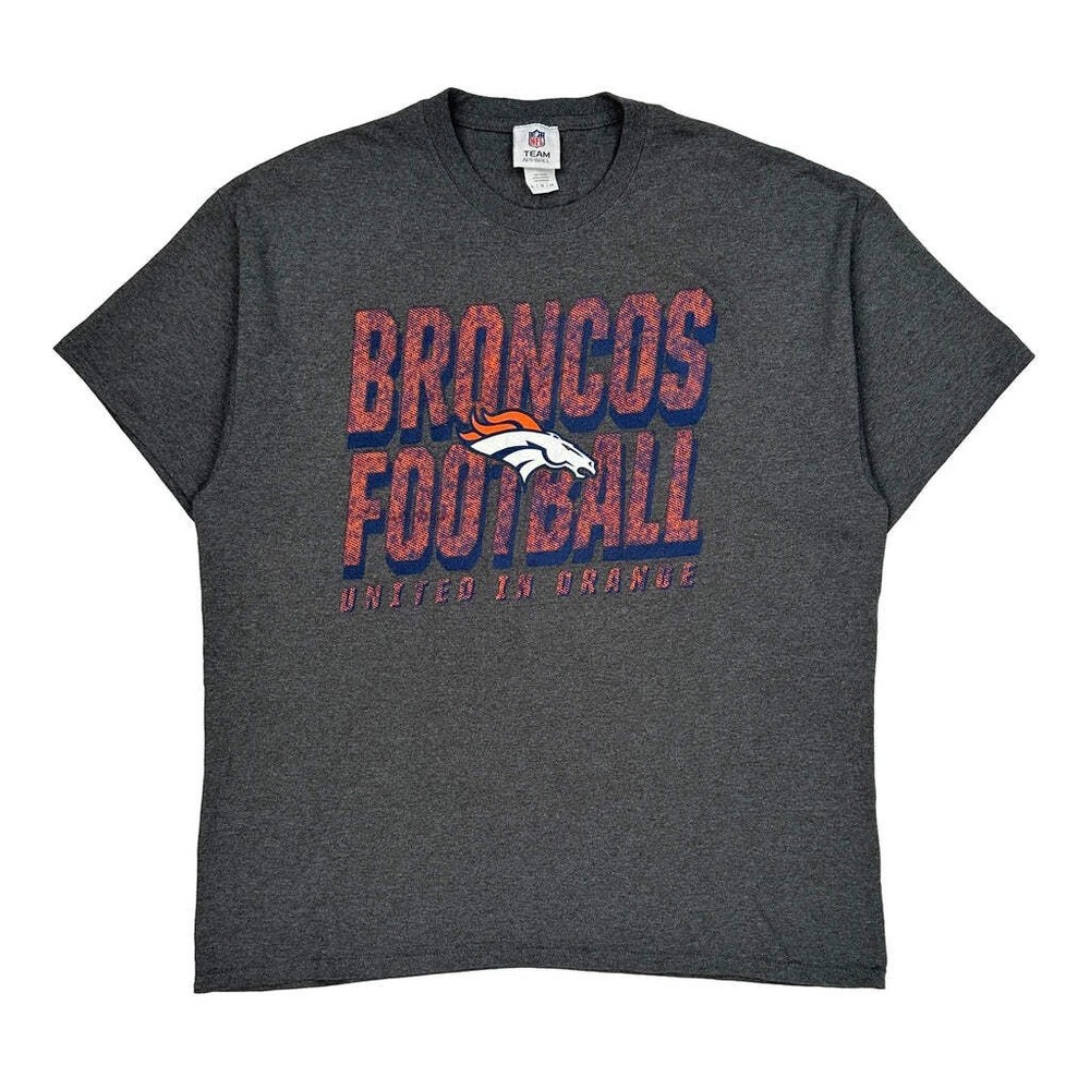 Denver Broncos Nfl T-Shirt - XL Gray Cotton