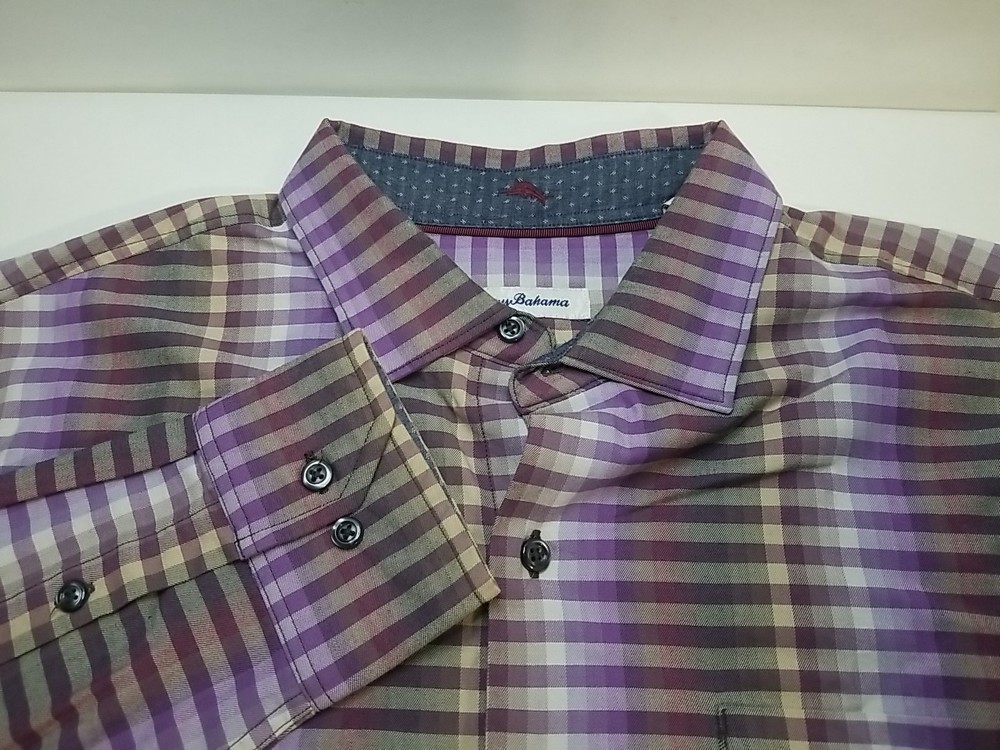 Tommy Bahama Mens Large Long Sleeve Button Up Striped Shirt