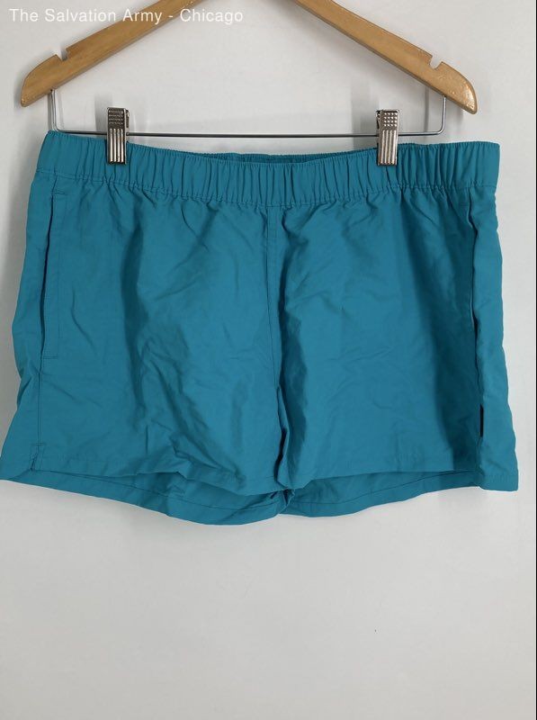 Patagonia Womens Teal Elastic Waist Pockets Activewear Swim Shorts Size Large