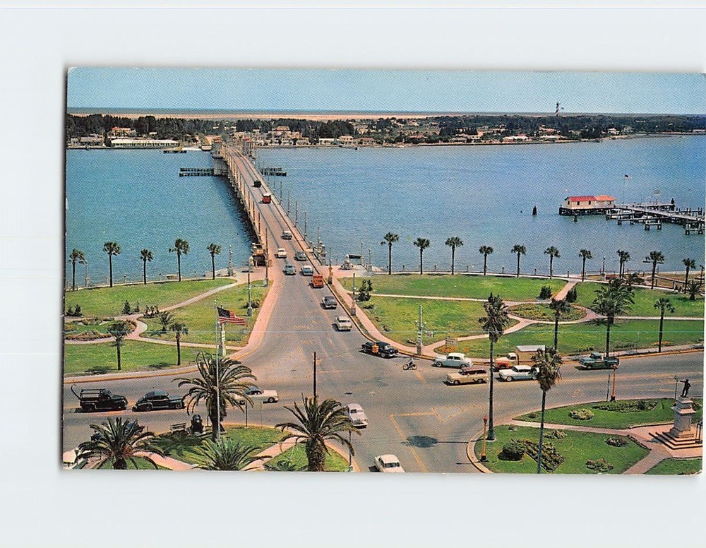 Postcard Matanzas River Showing Bridge of Lions St. Augustine Florida USA