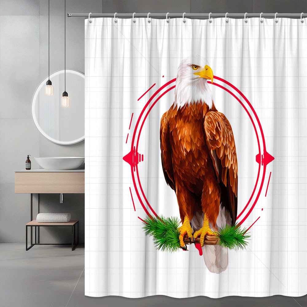 Bald Eagle Shower Curtain Graphic Bird Print
