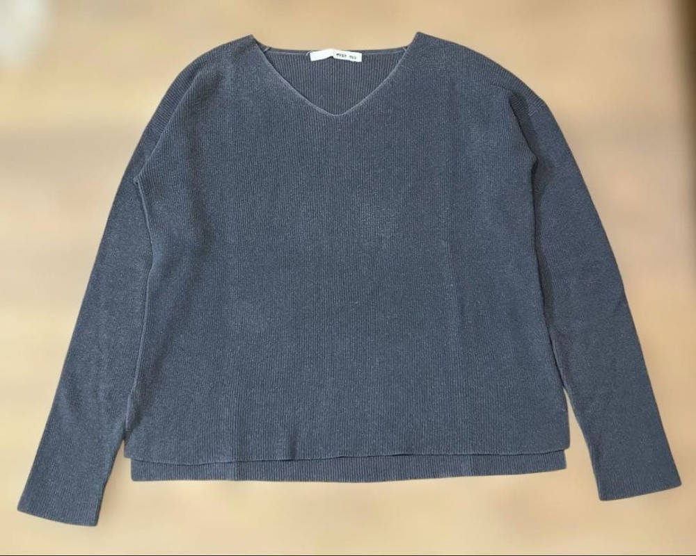 evam eva Cotton Linen Pullover Sweater M Women's Long Sleeve