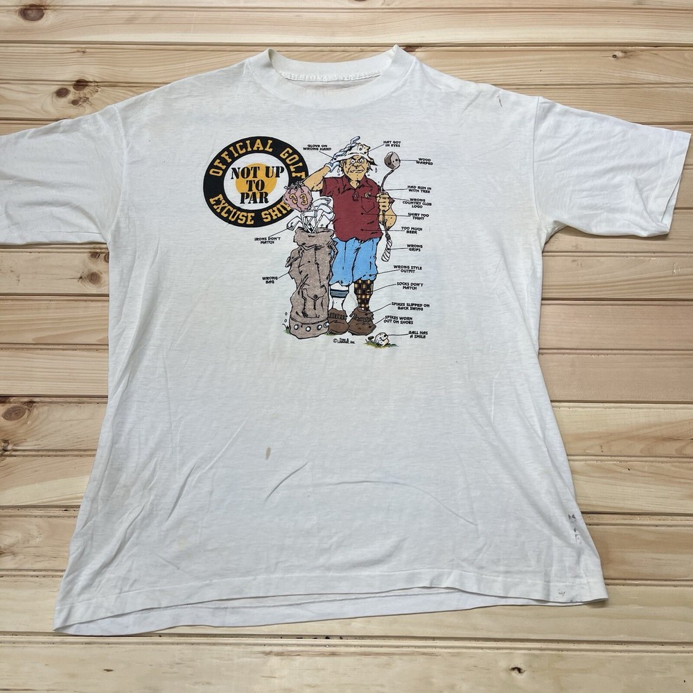 Vintage 80s 90s Official Golf Excuse Shirt Not Up To Par Men’s Size Large