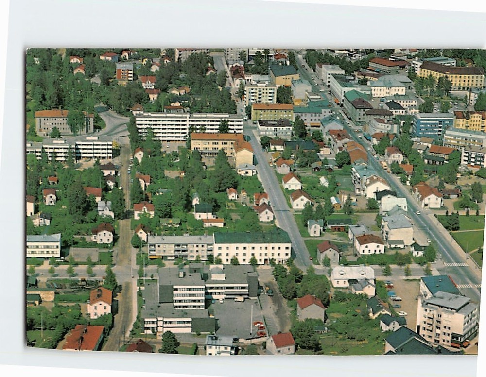 Postcard Aerial View Riihimäki Town in Finland