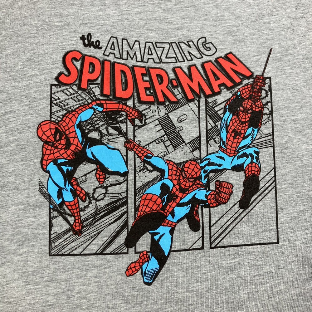 Amazing Spider‑Man Gray Graphic Tee Adult XXL Marvel Comic Shirt Superhero