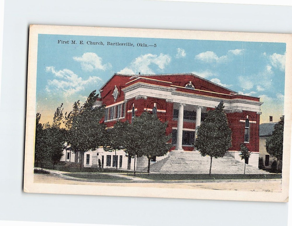 Postcard First Methodist Episcopal Church Bartlesville Oklahoma USA