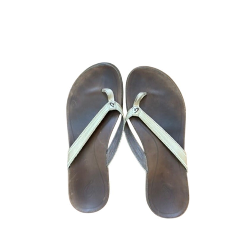 OluKai Women's Size 9 Flip Flops Sandals Beige Great Condition Comfort
