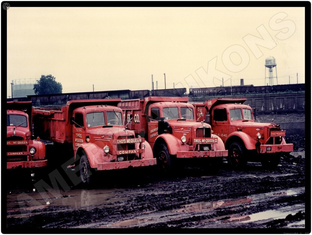 Mack Trucks New Metal Sign: 1959 Thomas McQueen Company Dump Trucks