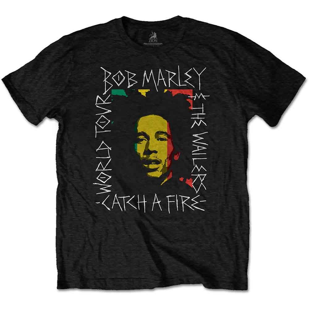 Bob Marley T Shirt Rasta Scratch Logo new Official Mens Black