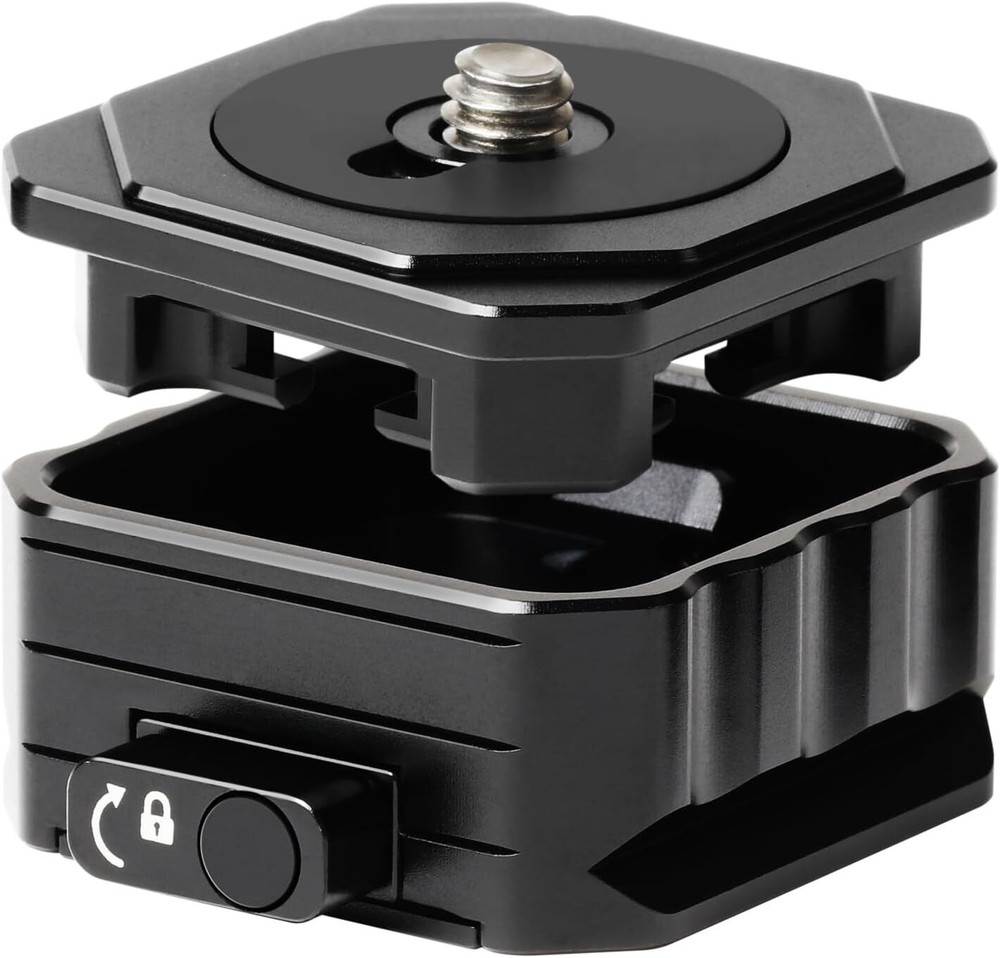 HSU Camera Tripod Quick Release Plate Kit, Switch Auto Lock Black
