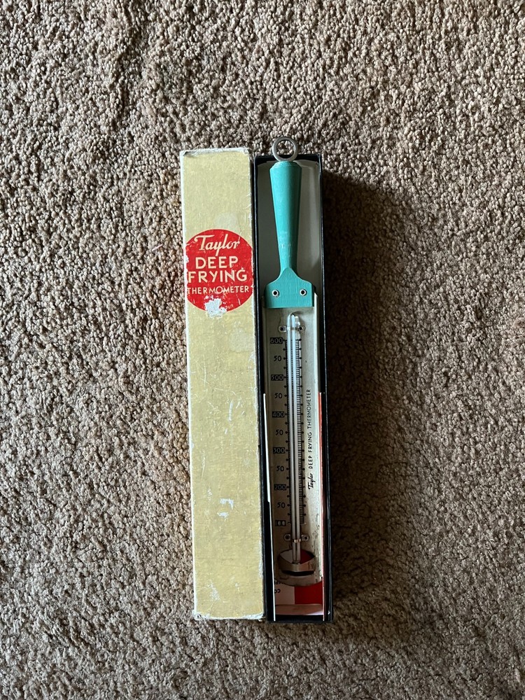 Vintage Taylor Candy And Jelly Thermometer, Green Handle