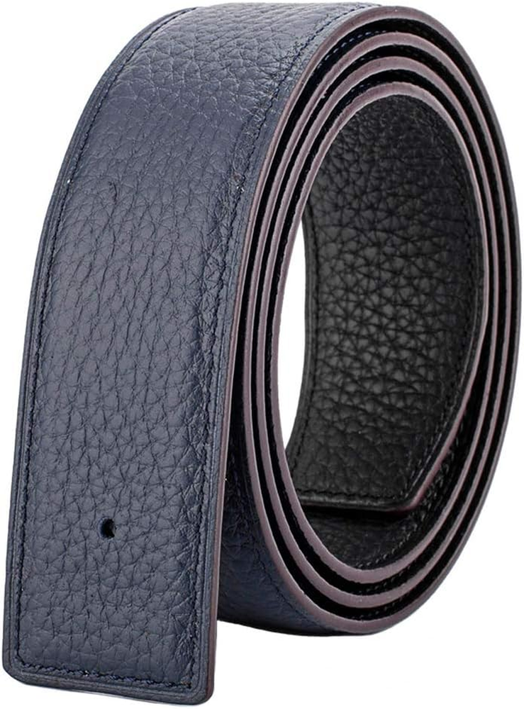 Reversible Genuine Leather Belts for Men and Women No Buckle 1.25 Inch Wide