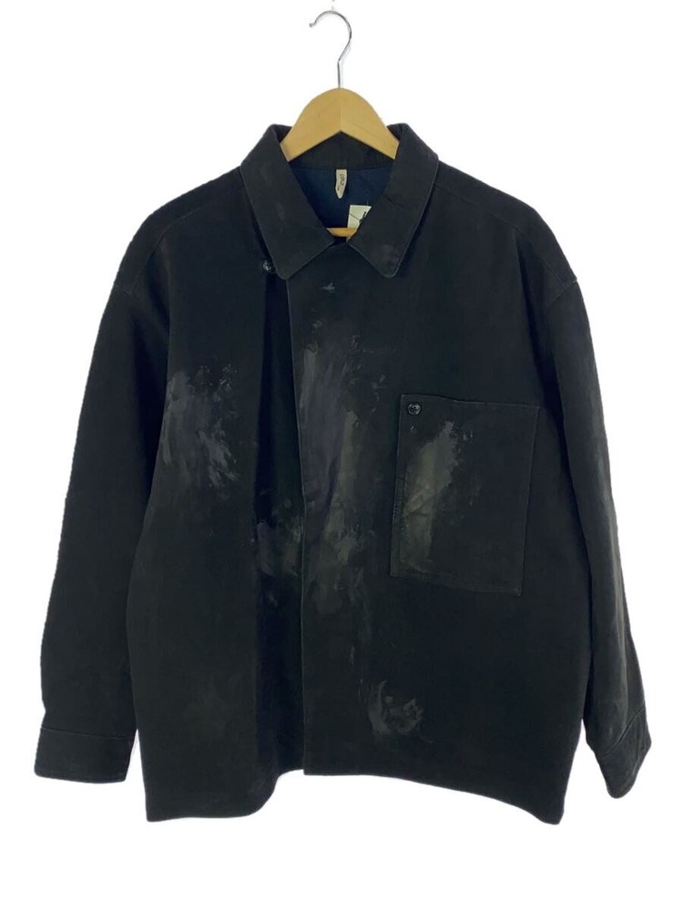 20AW CCU Leather Biker Jacket in Black Cowhide SH-06 Nubuck 373