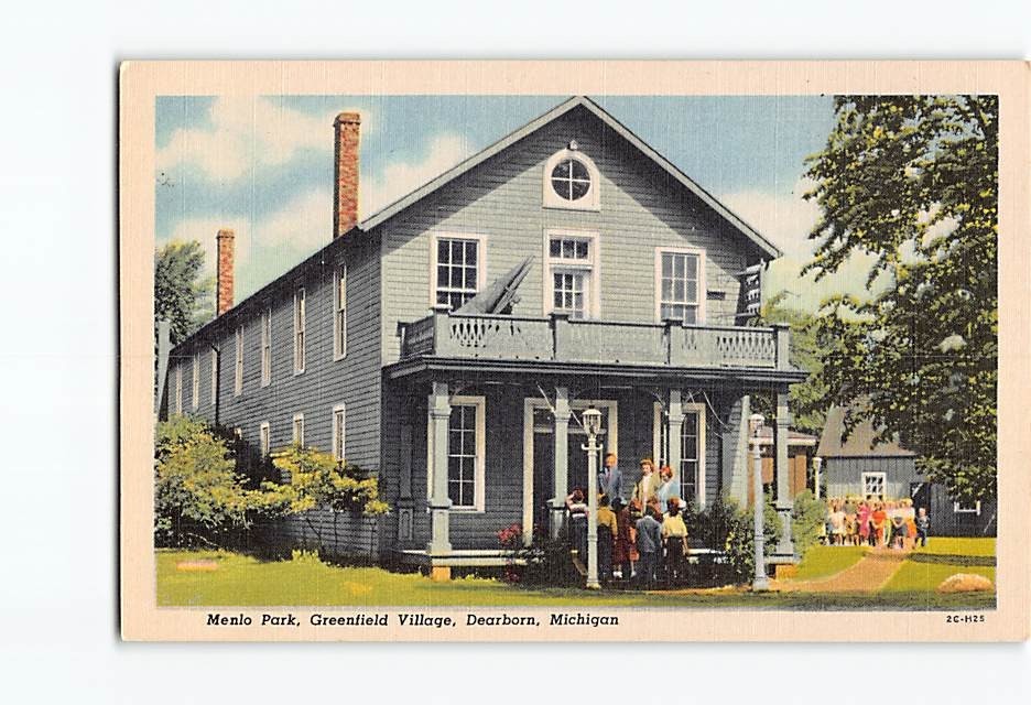 Postcard Menlo Park Greenfield Village Dearborn Michigan USA North America