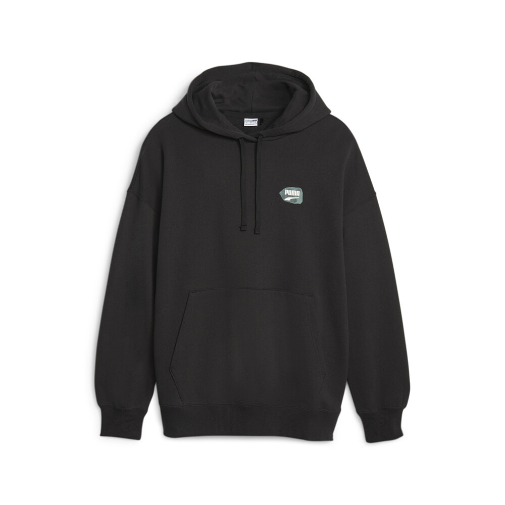 Puma Downtown Oversized Graphic Pullover Hoodie Womens Black Casual Outerwear 62