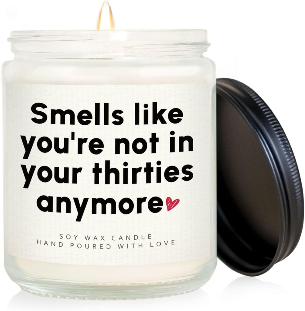 Funny 40Th Birthday Gifts Women- Handmade Lavender Birthday Candle- 40 Year Old