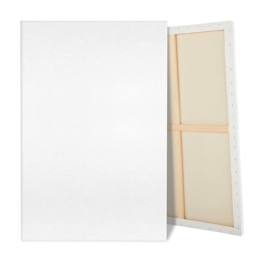 Large Canvas for Painting, 2 Pack 30x40 White Pre Stretched Canvases Fivefold...
