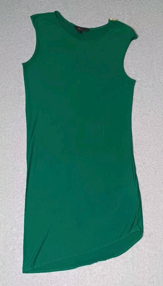 Bcbg Maxazria Midi dress Womens Small Green Flowy  Zippered Shoulder Tier Down