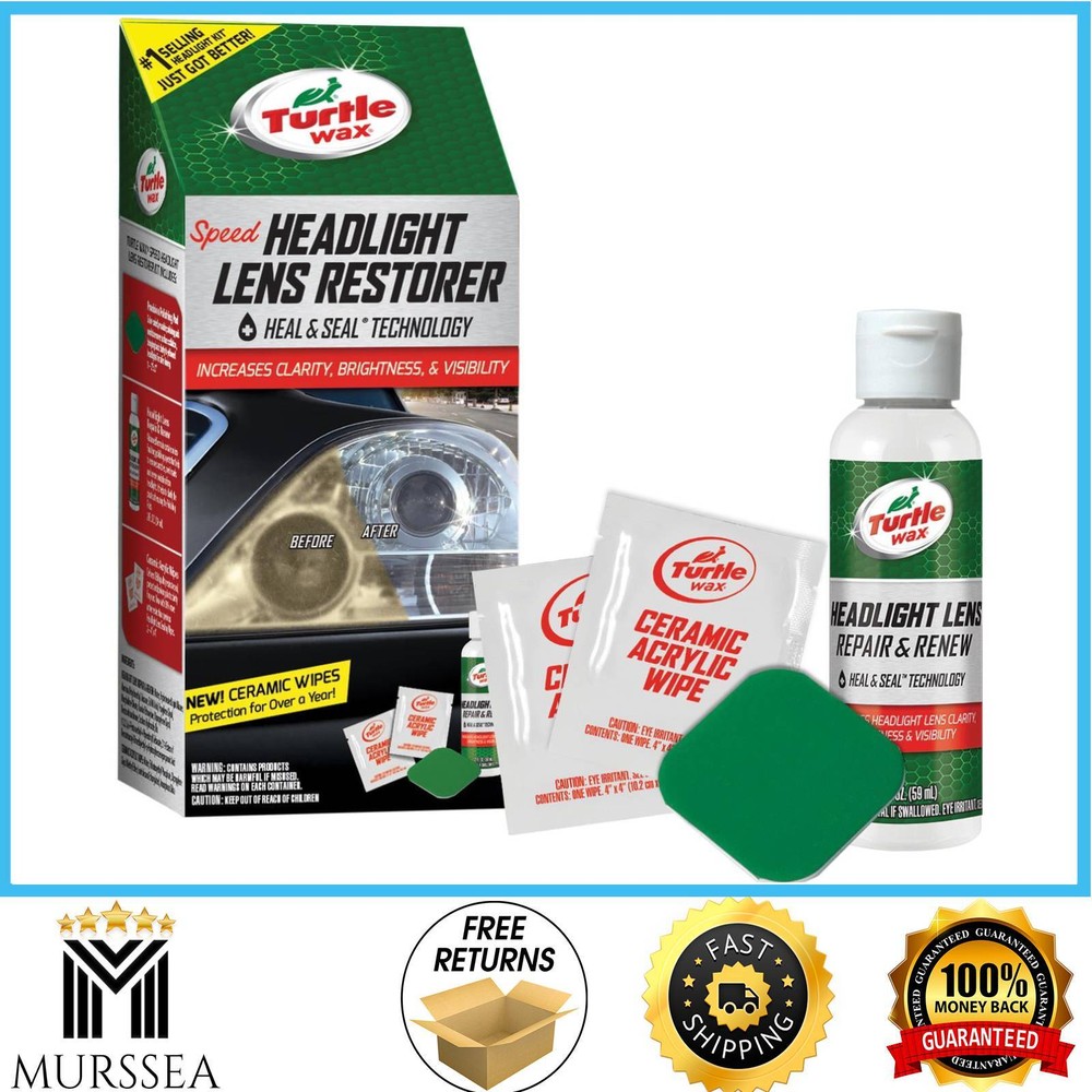 Turtle Wax New Speed Headlight Lens Restorer Kit, Heal and Seal , Repair & Renew