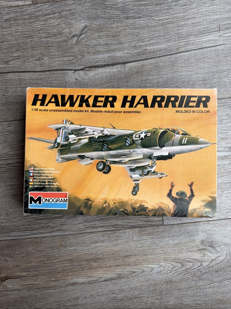 Monogram Hawker Harrier 1:48 Scale Model Kit 5420 New In Box