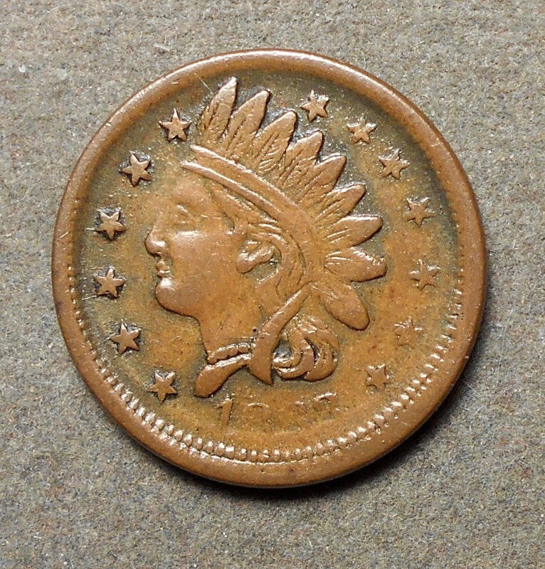 Civil War Patriotic 93/362, Not One Cent, R-2, copper, 19mm, vf+