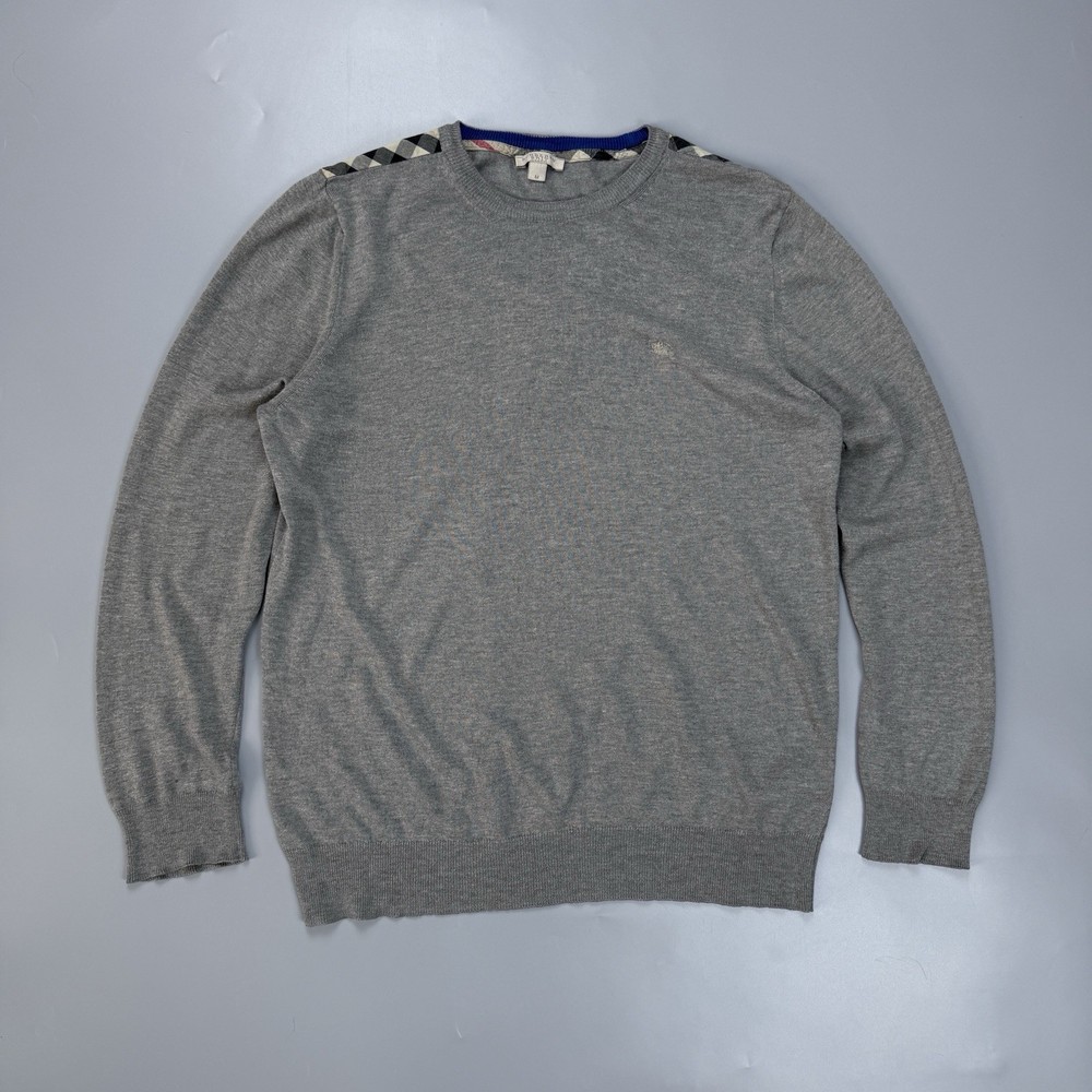 Burberry Brit Sweater Knit Cotton Sz M Grey Men’s