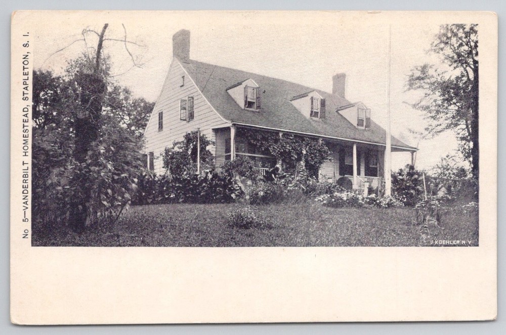 Vanderbilt Homestead Stapleton Staten Island NY Postcard J. Koehler 1907