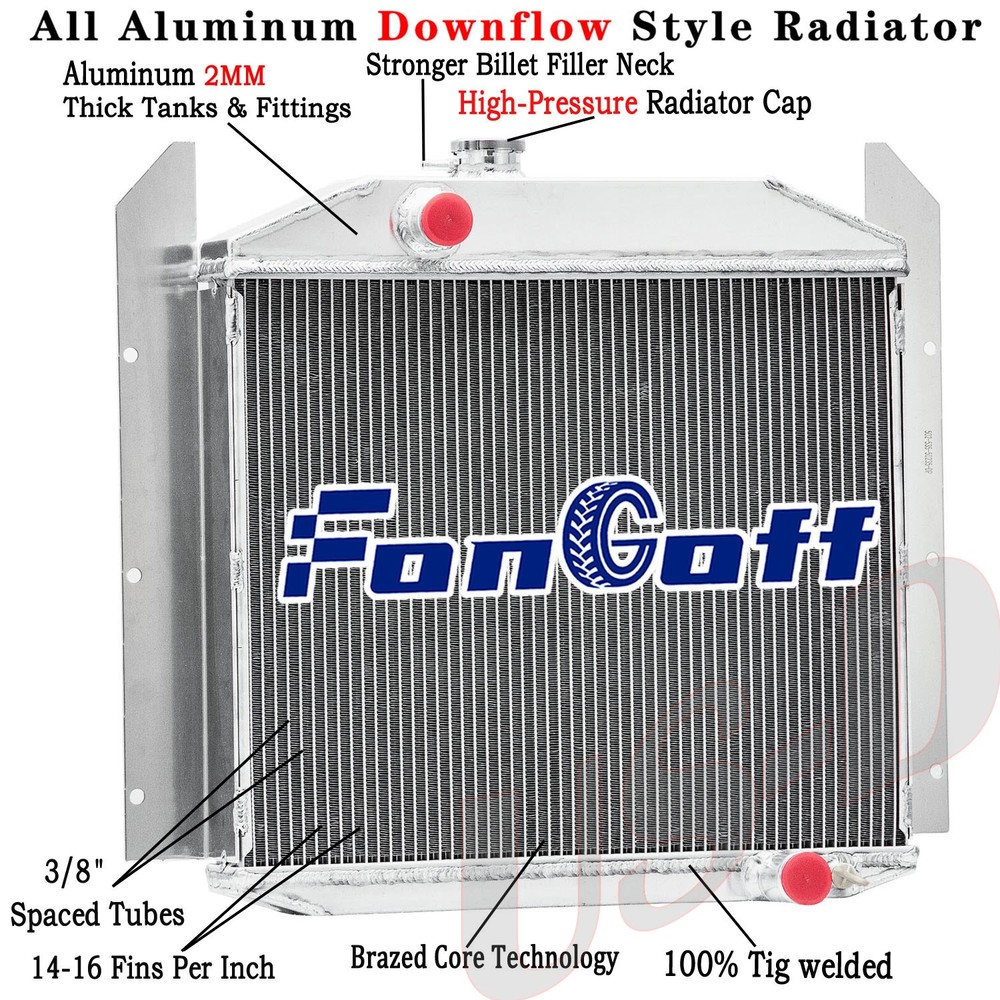 3 Row Aluminum Radiator Fit 1949-1952 1950 Studebaker 2R5 2R6 2R11 4.0L CC4952