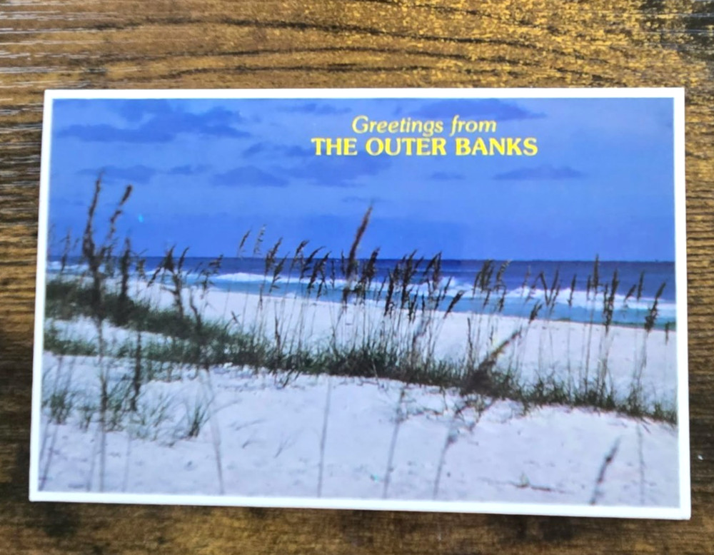 Postcard NC Outer Banks North Carolina Surf Sea Oats Coastal Beach View