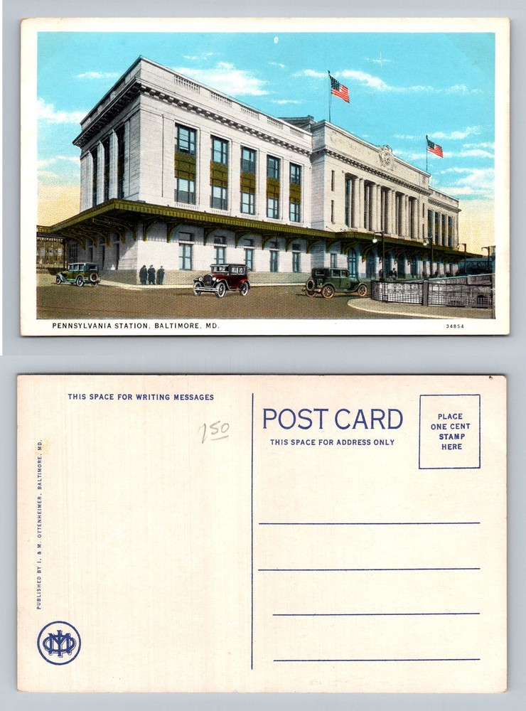 Baltimore, MD-Maryland, Pennsylvania Train Station Exterior Vintage Postcard