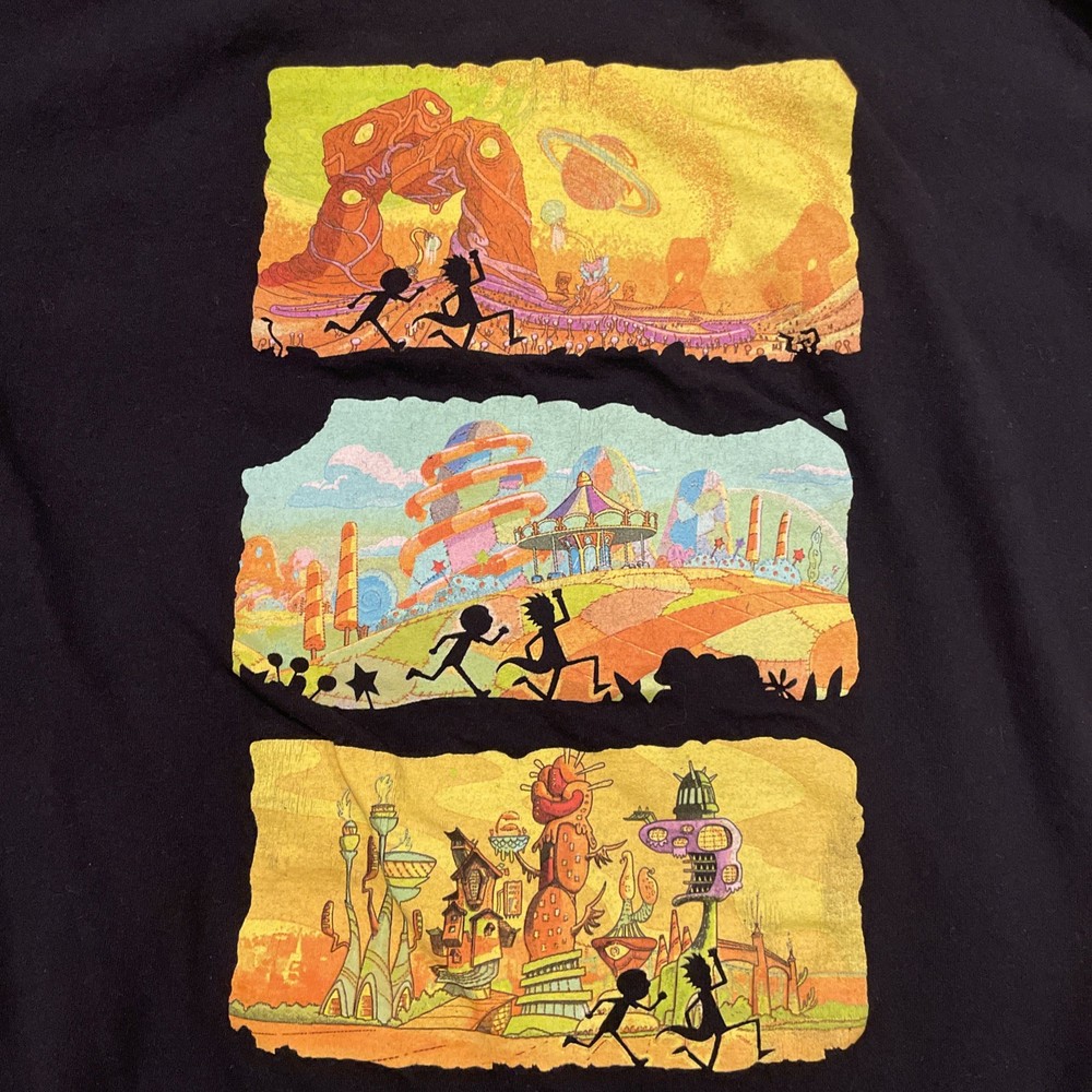 Rick And Morty Short Sleeve Graphic T-Shirt Men's Large L Black Ripple Junction