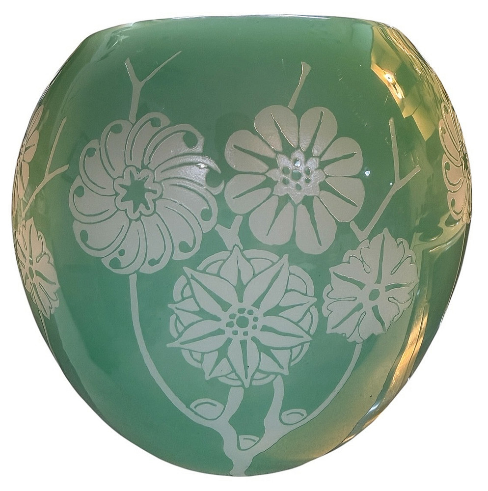 Steuben Acid Cut Back Jade & Alabaster Art Glass Vase Form #6078 Marlene Pattern