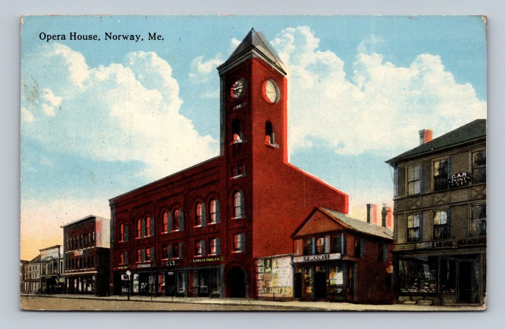 Opera House, NORWAY, Maine Postcard - Curt Teich