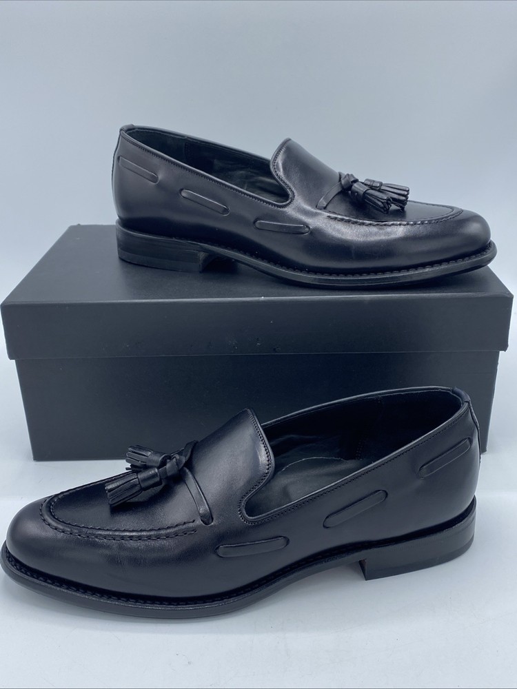 Design Loake Utah Black Leather Tassell Loafer Shoes UK 7 With Box