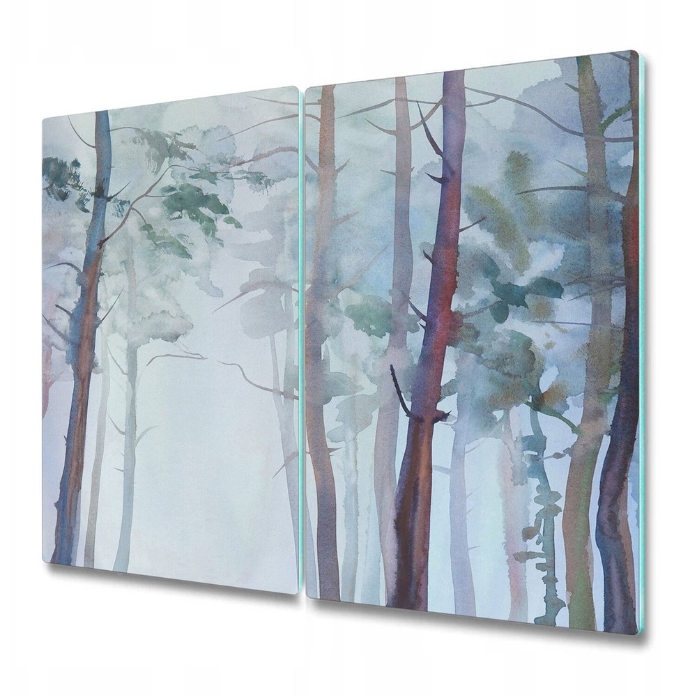 Glass Cutting Serving Board Worktop Saver Nature Forest Gloomy Trees 2x30x52