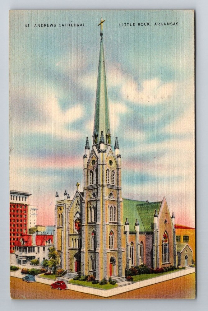 Little Rock AR-Arkansas, St Andrews Cathedral, Vintage c1944 Souvenir Postcard