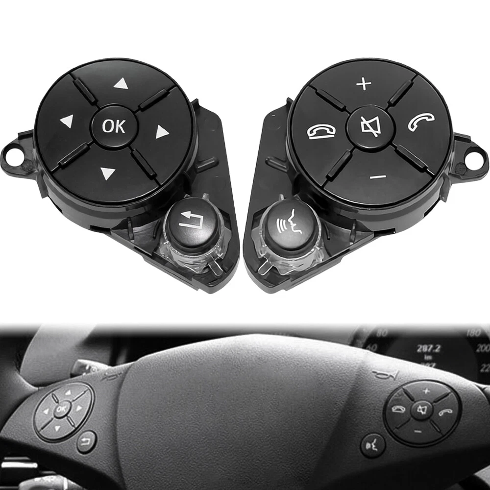 Pair Front Steering Wheel Switch Button For 2008-15 Mercedes W204 W212 GLK-CLass