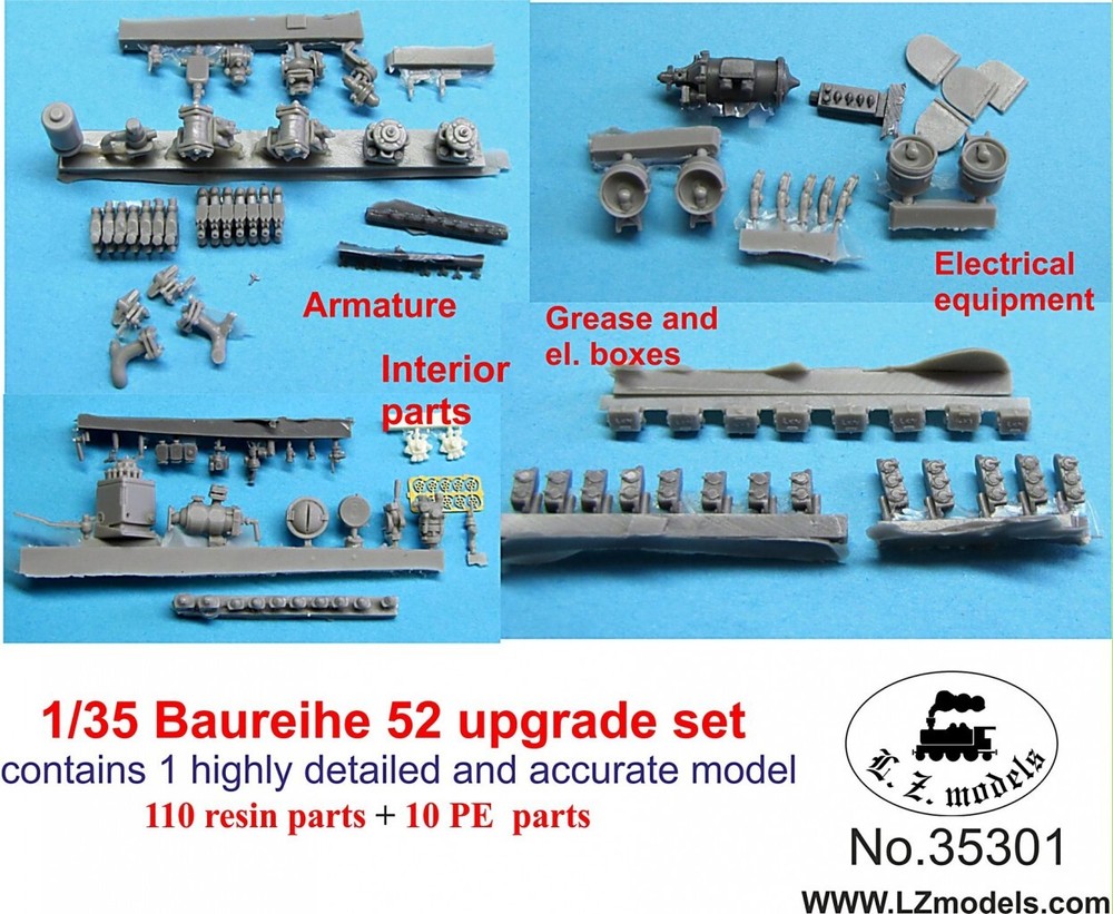 1/35 BR52 Locomotive Upgrade Set LZ35301 for Trumpeter/CMK Model Kit