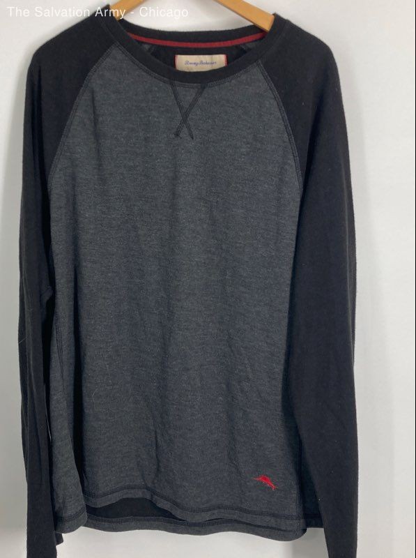 Tommy Bahama Mens Gray Black Long Sleeve Pullover T-Shirt Size X-Large