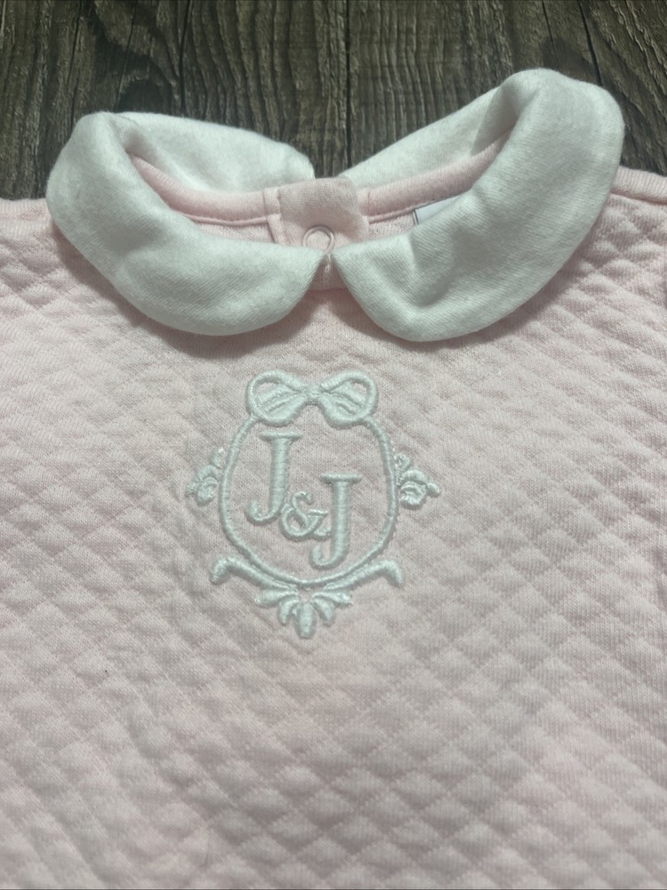 Baby Girls Janie and Jack J&J Pink Layette One Piece Outfit Size 3-6 Months PJ