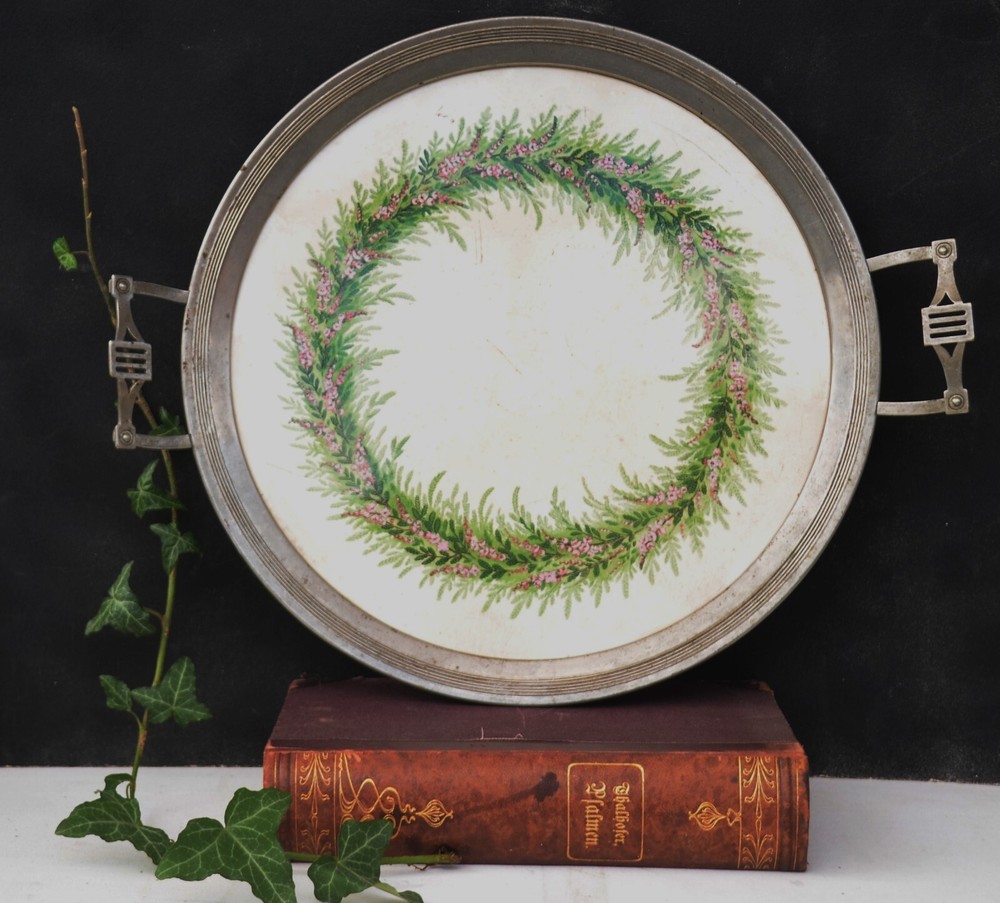 1900 WMF Art Nouveau Ceramic & Chrome Tray Jugendstil