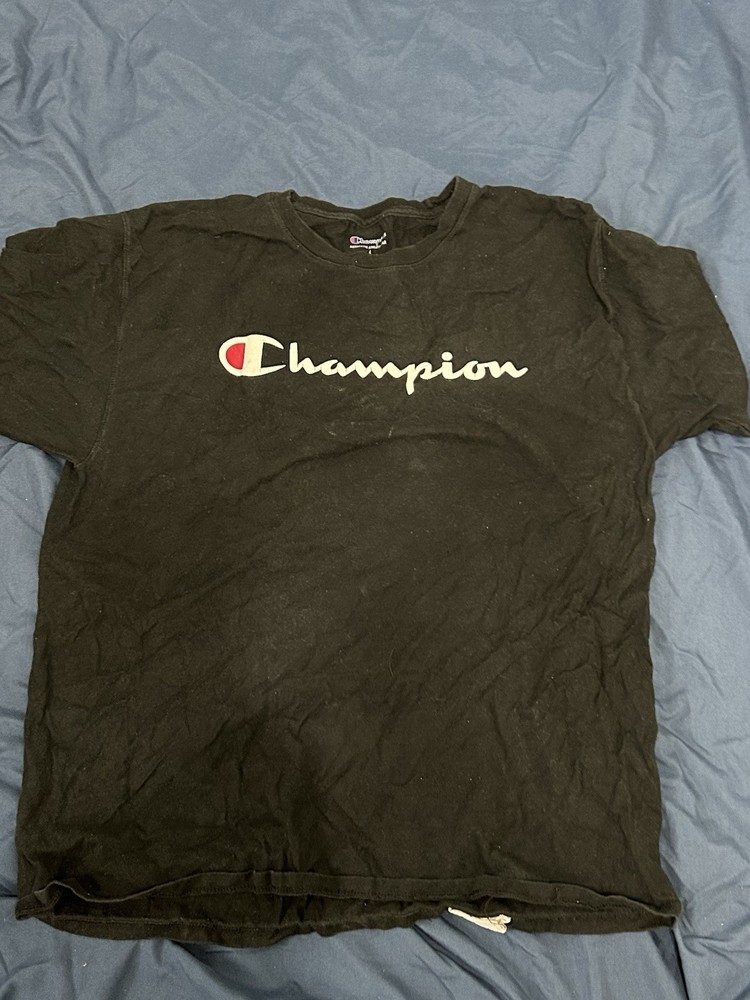 Champion GT23H Classic Jersey Script T-Shirt for Men, Size L- Black B52