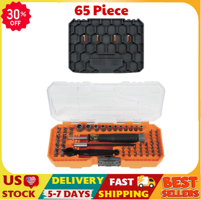 Klein Tools 80177 MODbox Ratcheting Driver Set 65-Piece Kit