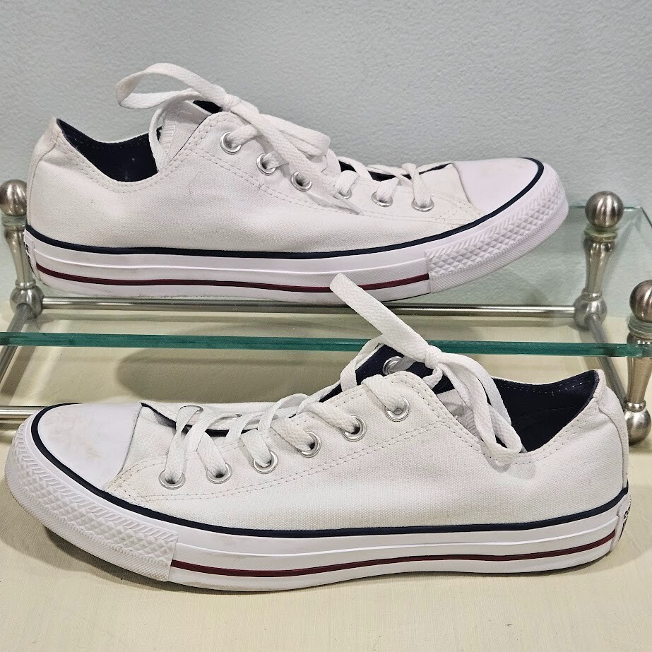 Converse Chuck Taylor All Star Double Tongue Ox White Navy Women's 10 Men's 8