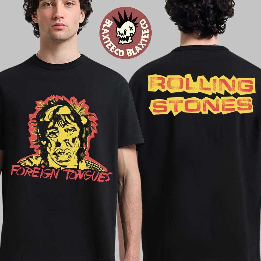 The Rolling Stone Foreign Tongues 2026 New Album 2-Sided Graphic Black Tee