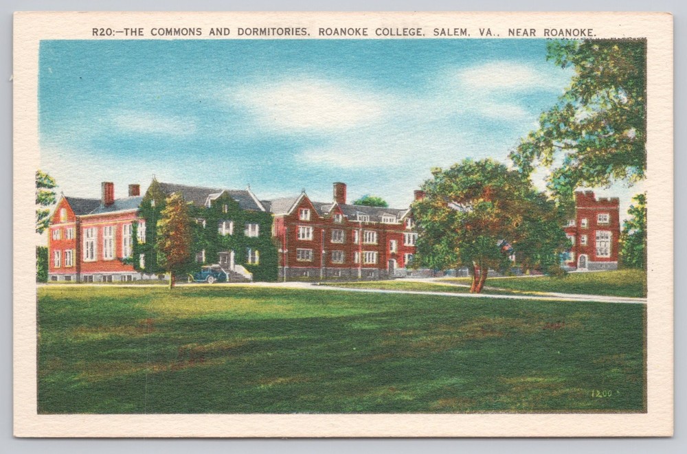 Postcard THE COMMONS AND DORMITORIES. ROANOKE COLLEGE. SALEM. VA..NEAR ROANOKE.