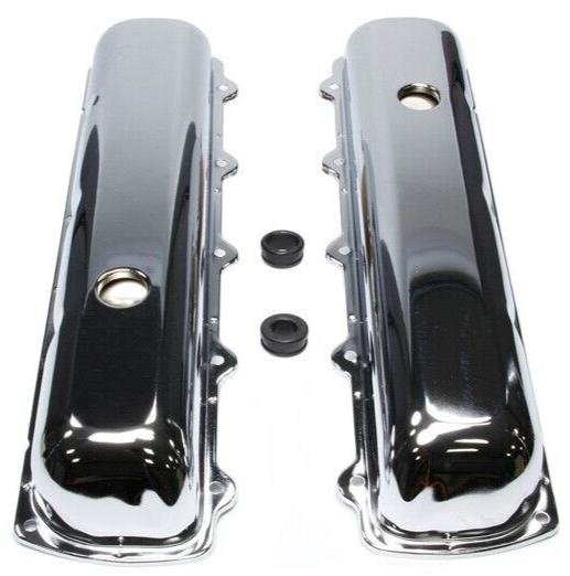 1964-1980 Oldsmobile 330-350-400-425-455 V8 Steel Valve Covers Chrome W/ Grommet