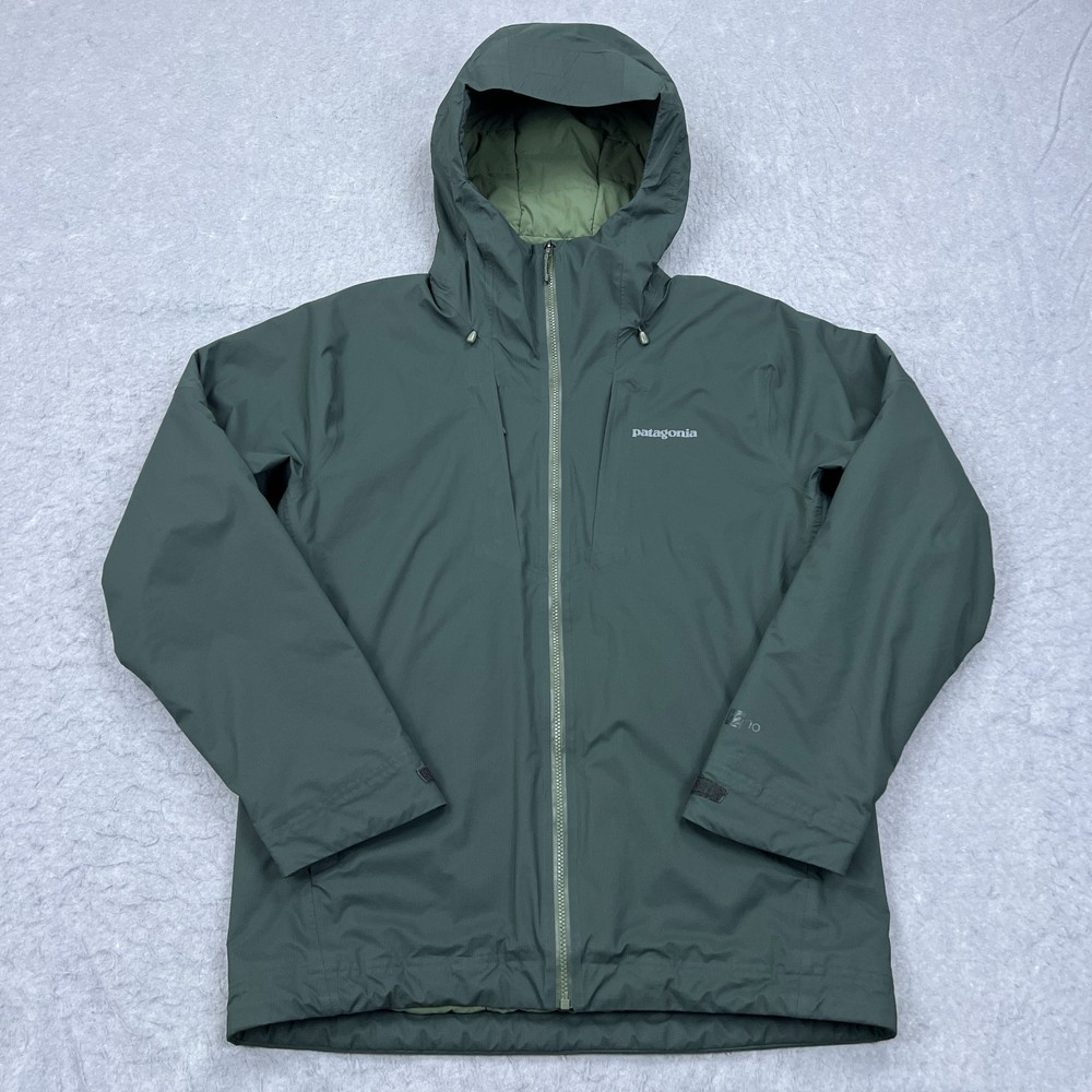 Patagonia Men's Stretch Nano Storm Jacket Small Green H2No Hooded Full Zip Coat