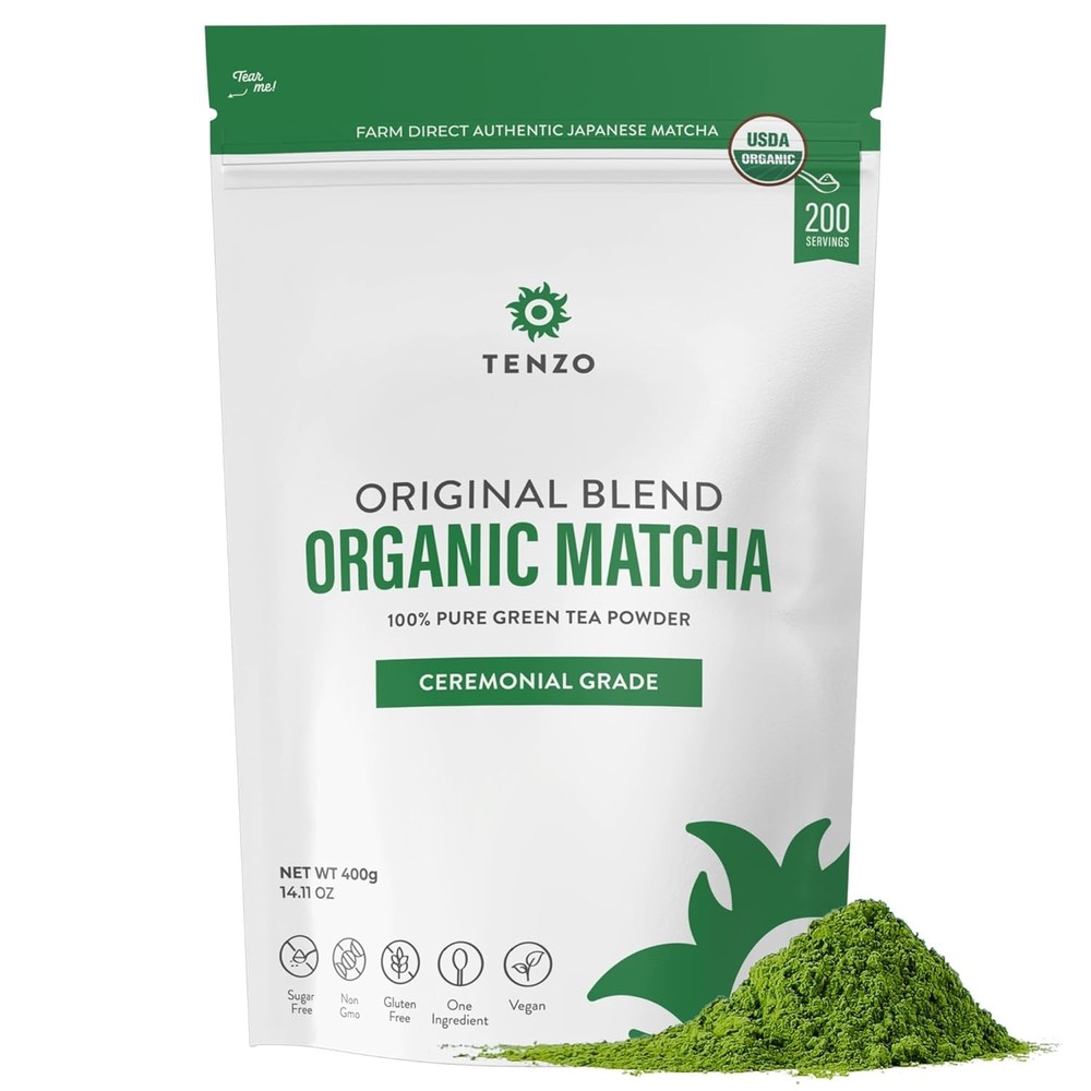 Tenzo Matcha Green Tea Powder - USDA Organic Ceremonial Grade - 14.11 Ounce