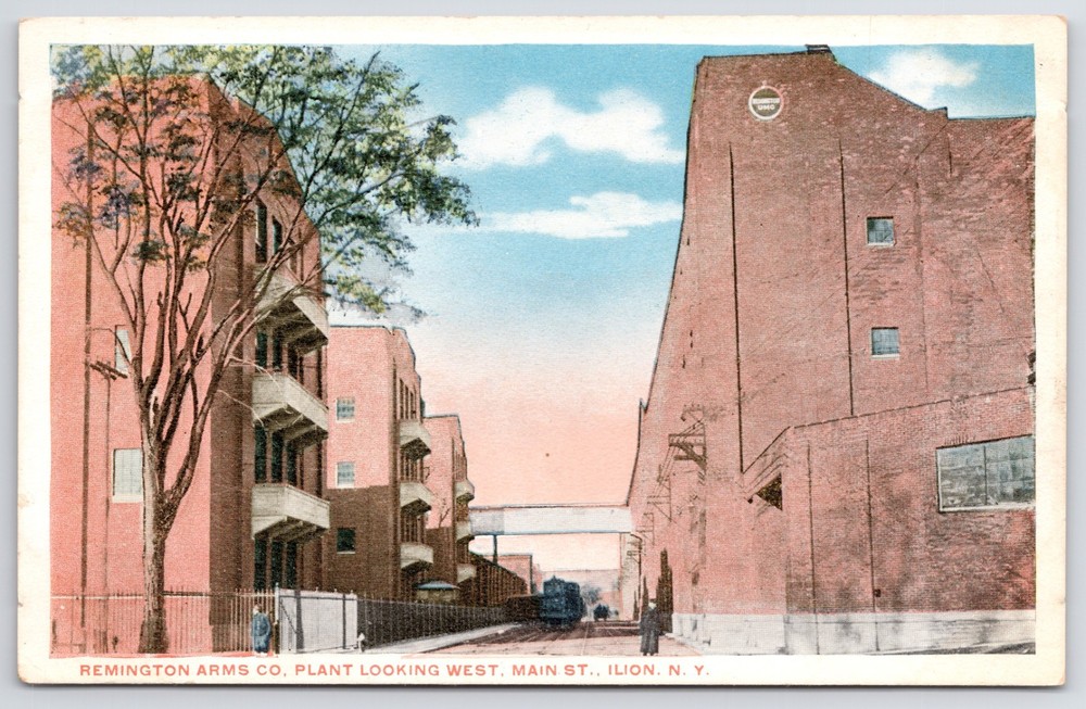 New York Ilion Remington Arms Plant Main Street CL Prince Postcard